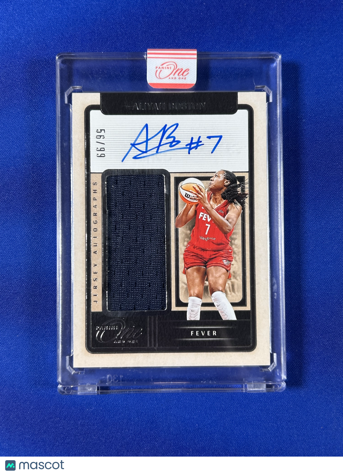 Aliyah Boston 2025 Panini One and One #JA-AB /99 Jersey Autograph