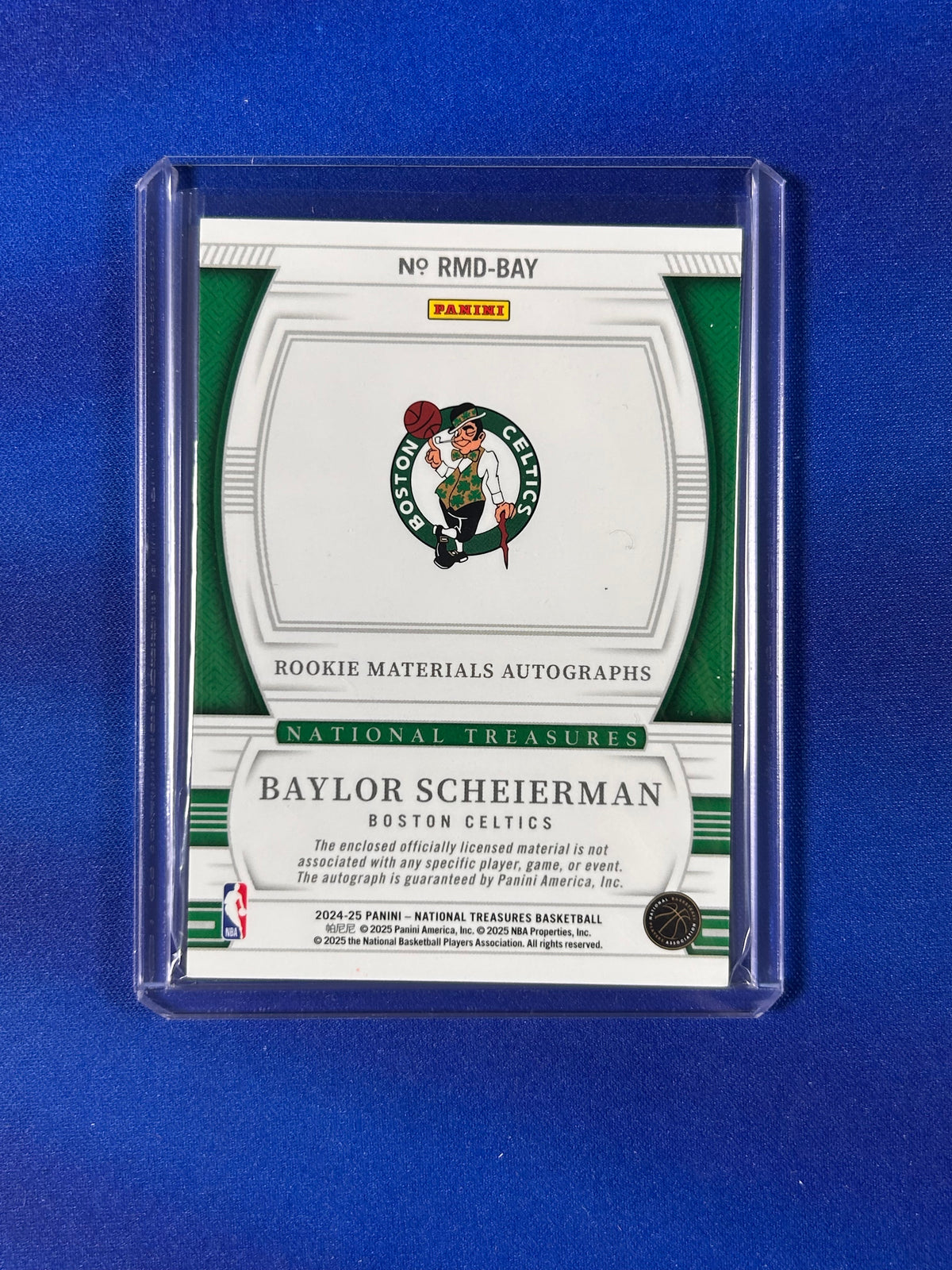 Baylor Scheierman 2025 Panini National Treasures Rookie Materials Autographs #RMD-BAY /8 Patch RC Rookie Materials Autographs
