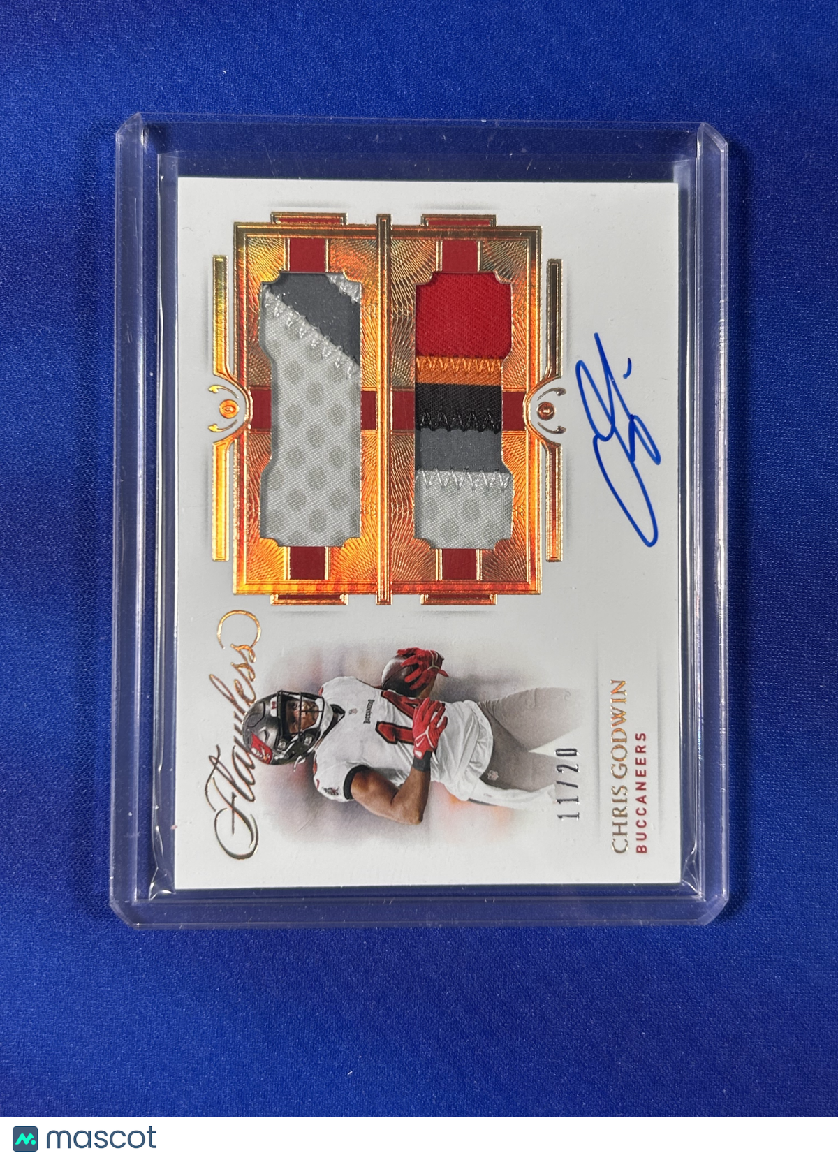 Chris Godwin 2022 Panini Flawless #DPA-CGO /20 Dual Patch Memorabilia