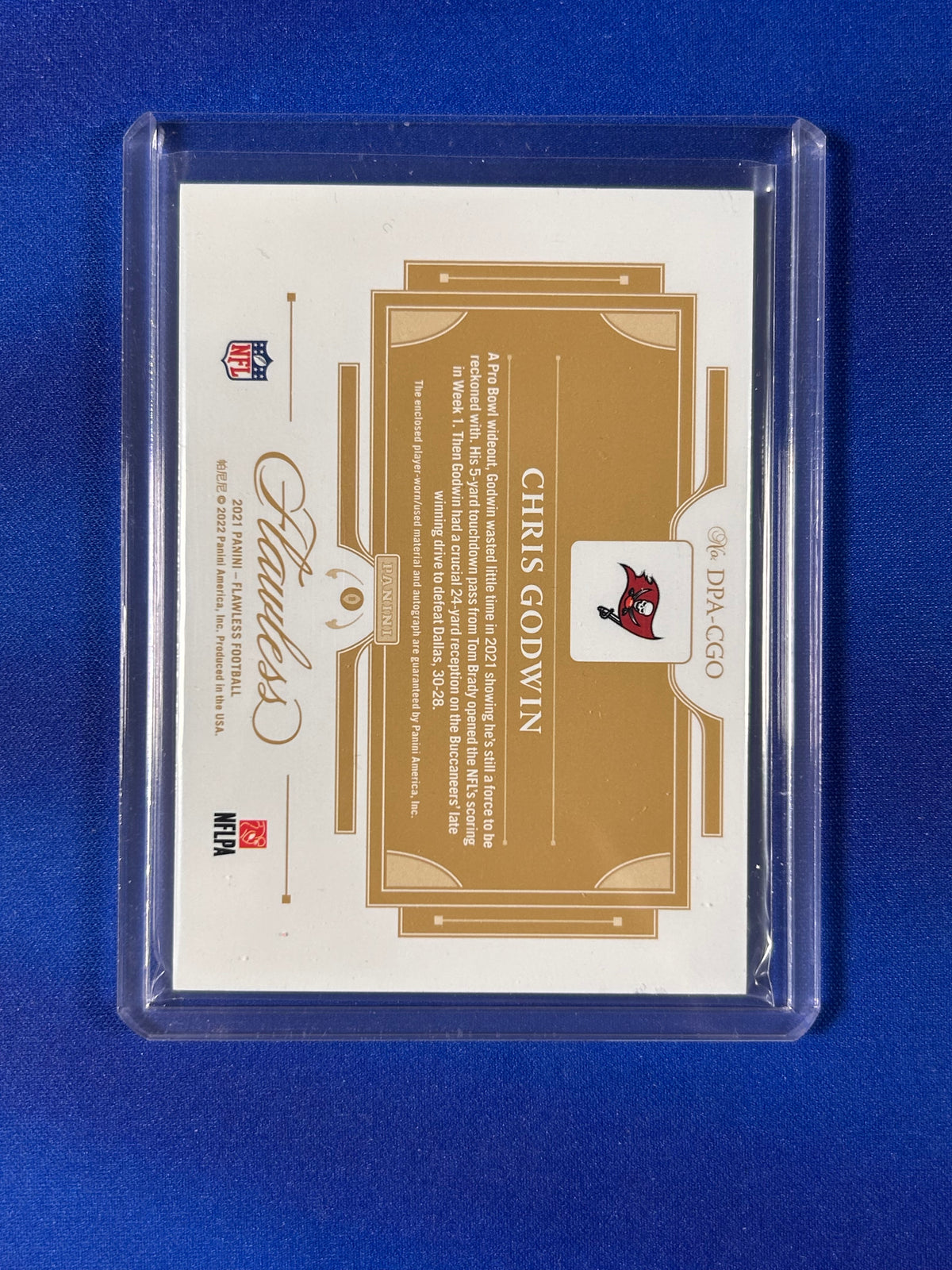 Chris Godwin 2022 Panini Flawless #DPA-CGO /20 Dual Patch Memorabilia
