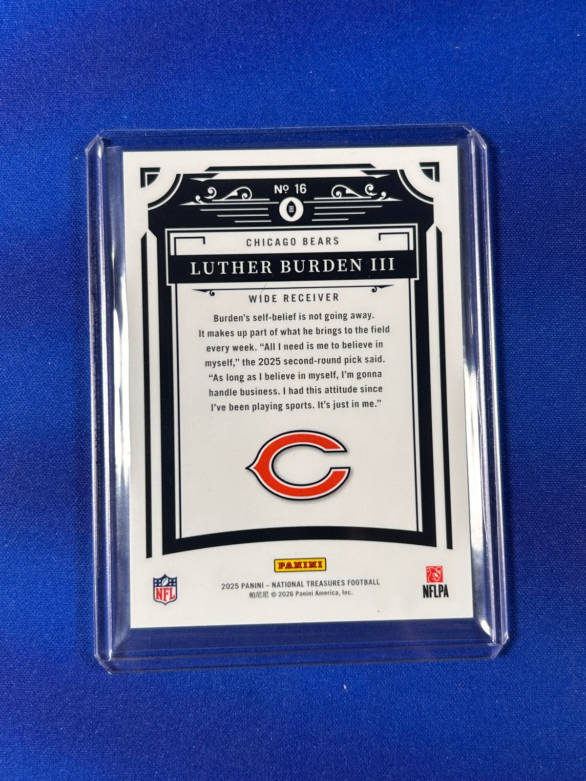 Luther Burden III 2026 Panini National Treasures #16 /15 RC