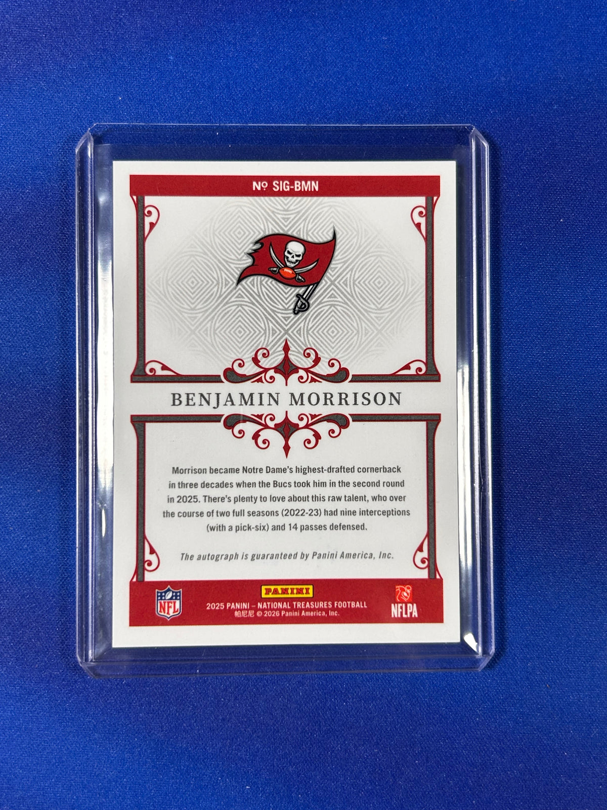Benjamin Morrison 2026 Panini National Treasures Signatures #SIG-BMN /49 RC