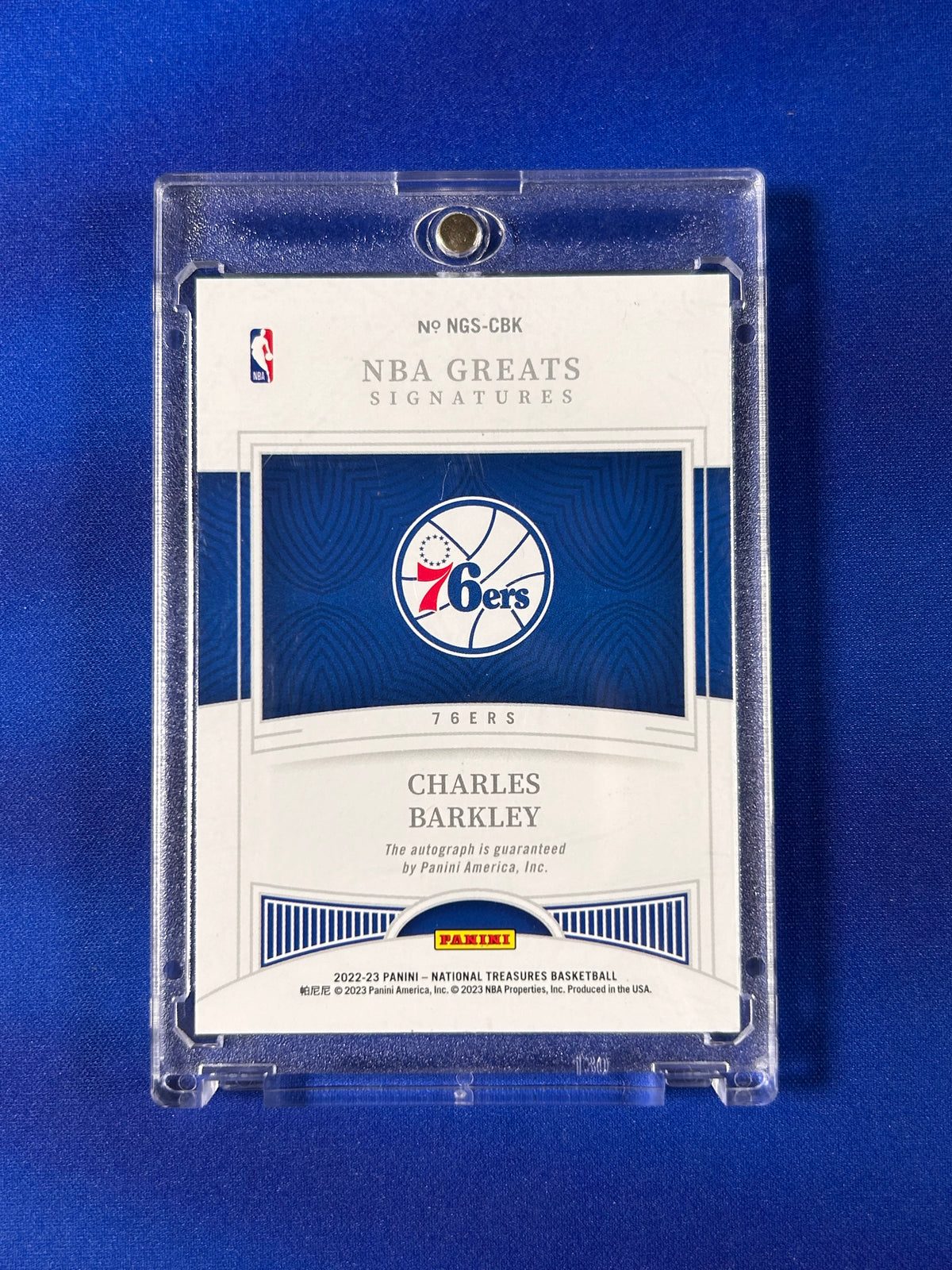 Charles Barkley 2023 Panini National Treasures NBA Greats Signatures #NGS-CBK /5
