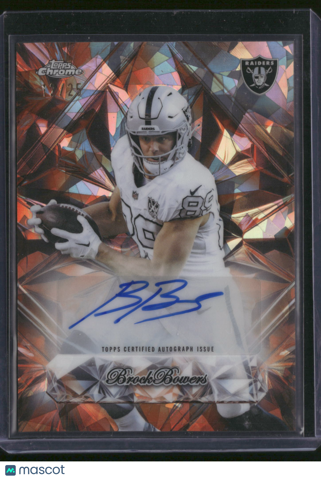 Brock Bowers 2025 Topps Chrome Sapphire Selections #SSA-BB Orange /25