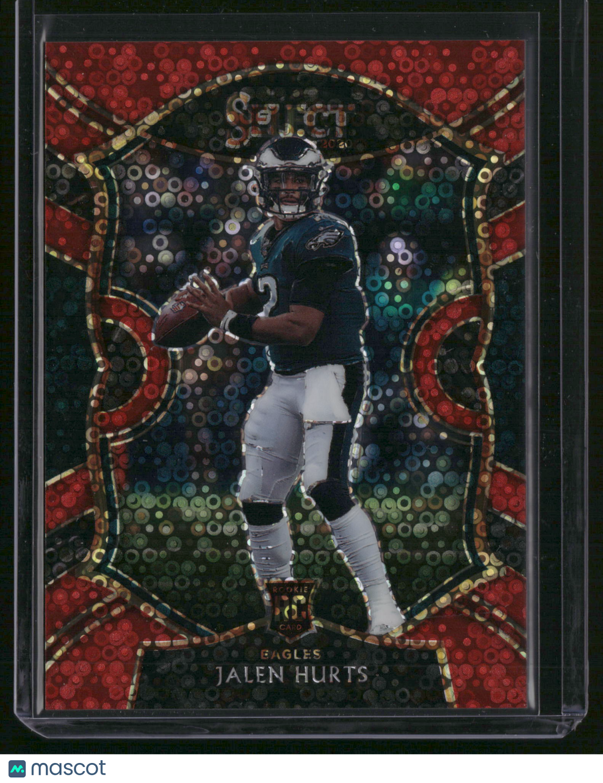 Jalen Hurts 2021 Panini Select Prizm Concourse #50 Red Disco /49