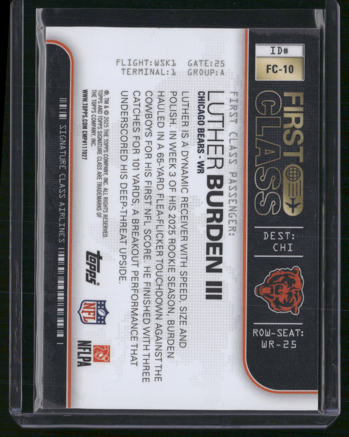 Luther Burden III 2025 Topps First Class #FC-10 RC