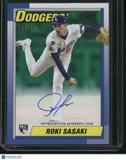 Roki Sasaki 2025 Topps 1990 Topps Baseball #90AU-RSA Blue Pattern /99 RC