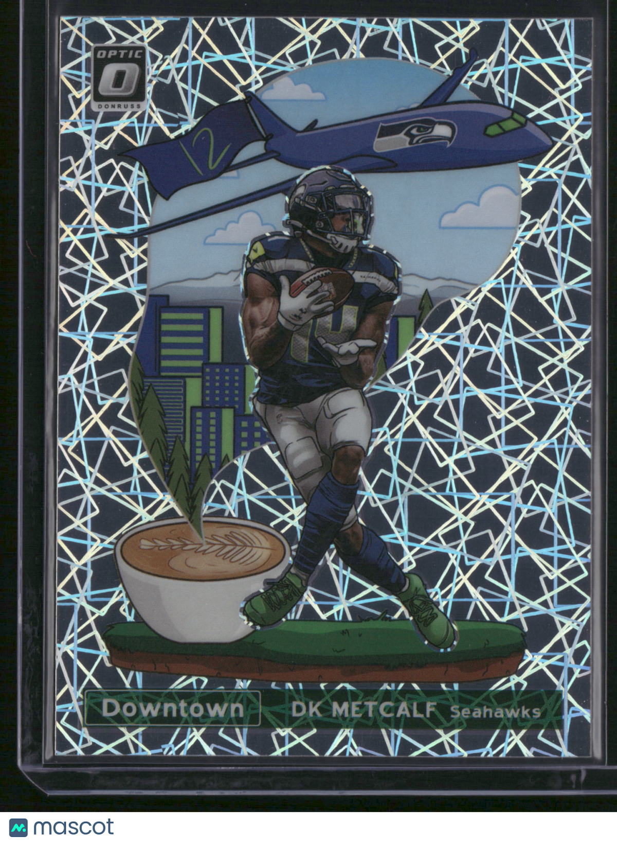 DK Metcalf 2021 Panini Donruss Optic Prizm Downtown #DT-32 White Sparkle