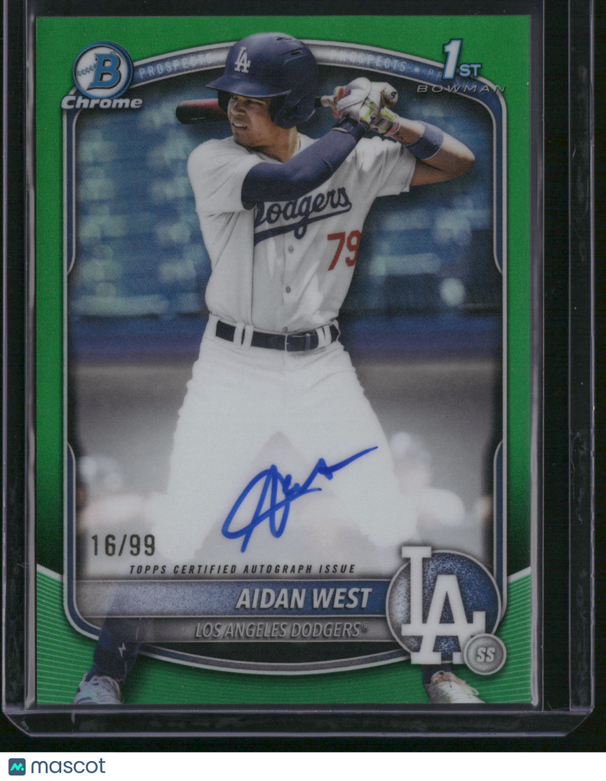 Aidan West 2025 Bowman Chrome #CPA-AWE Green Refractor /10.
