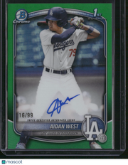 Aidan West 2025 Bowman Chrome #CPA-AWE Green Refractor /10.