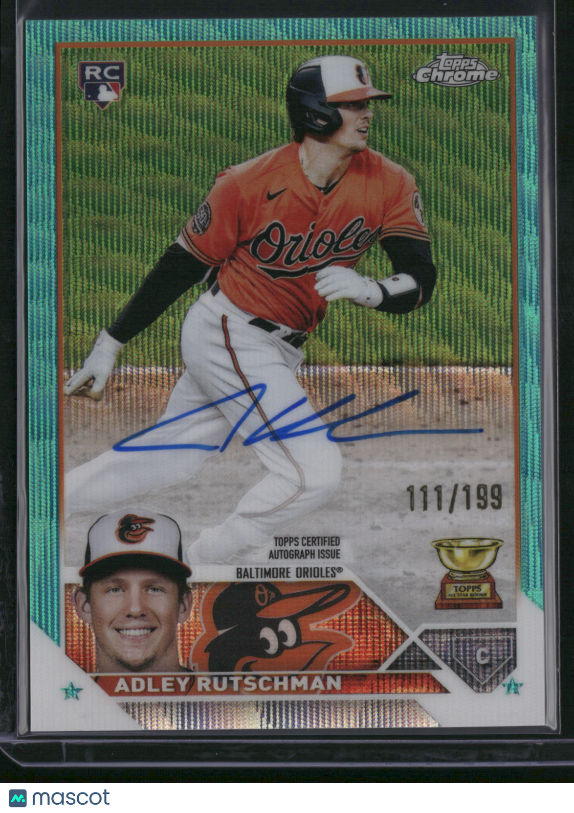 Adley Rutschman 2023 Topps Chrome #RA-AR Aqua Wave Refractor /199 RC