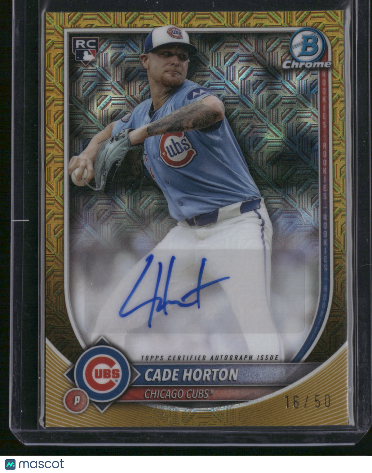 Cade Horton 2024 Bowman Chrome #CRA-CH Yellow Mojo Refractor /50 RC