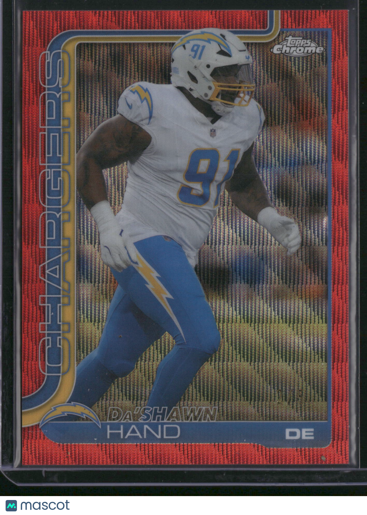 Da'Shawn Hand 2025 Topps Chrome #164 Red Wave Refractor /5 SSP