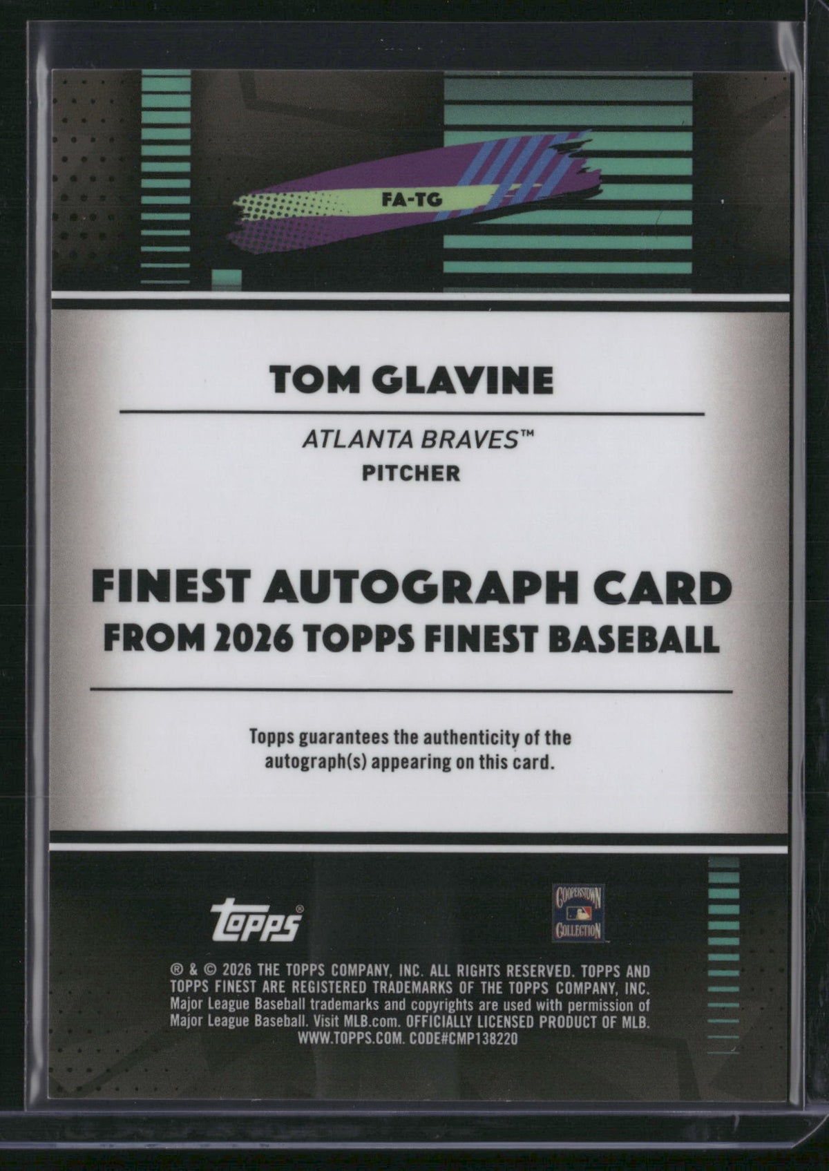 Tom Glavine 2026 Topps Finest #FA-TG /10