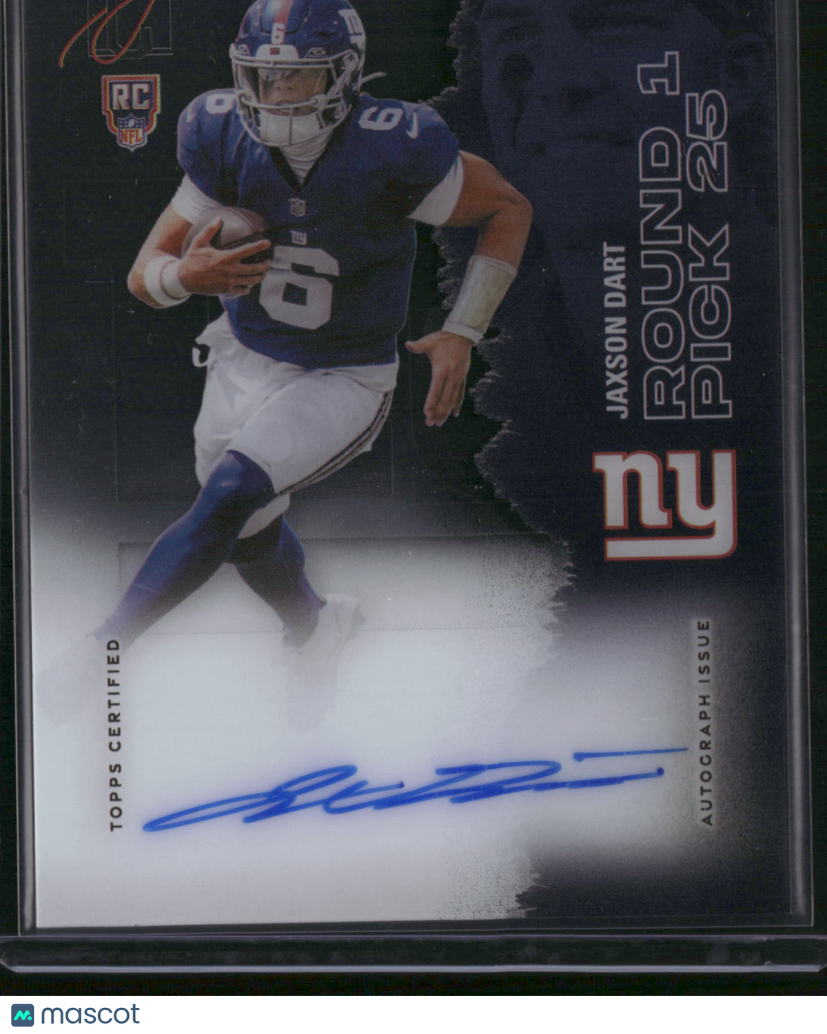 Jaxson Dart 2025 Topps Signature Class Football Autograph RC Rookie Class Crystal Clear