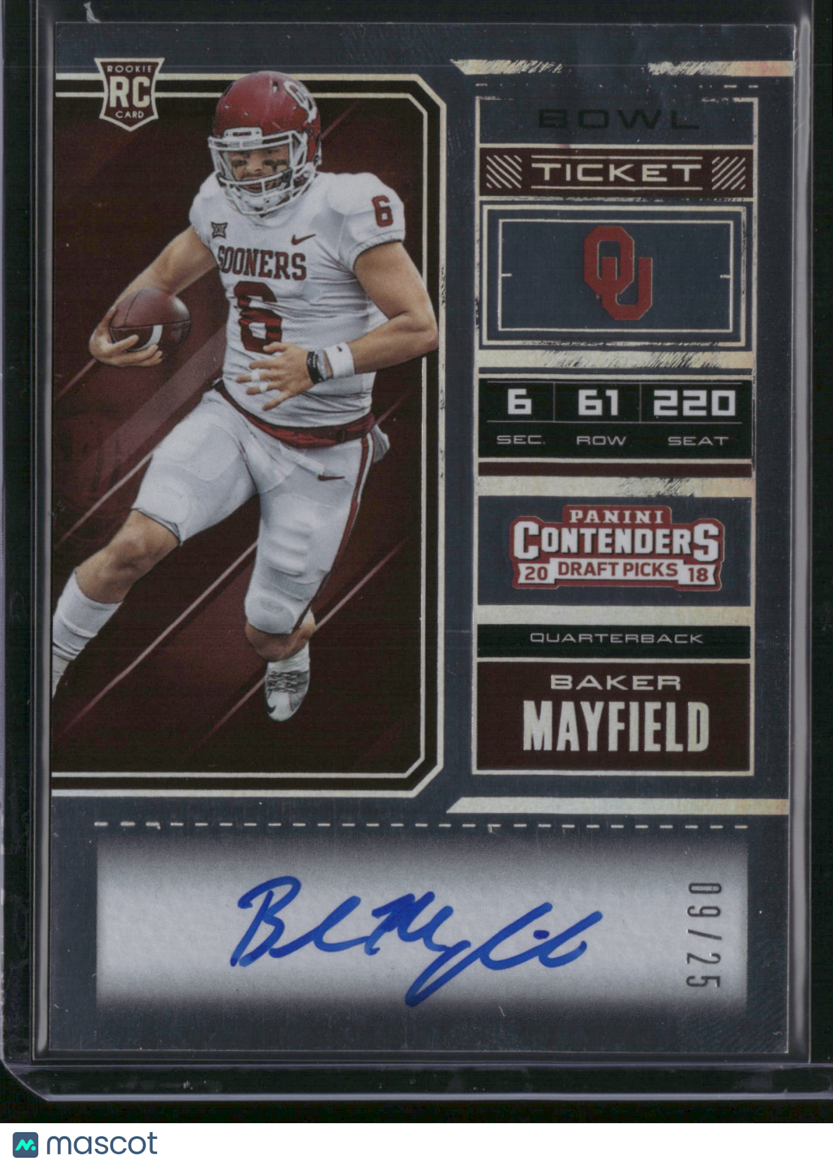 Baker Mayfield 2018 Panini Contenders Draft Picks #124 Bowl Ticket /25 RC