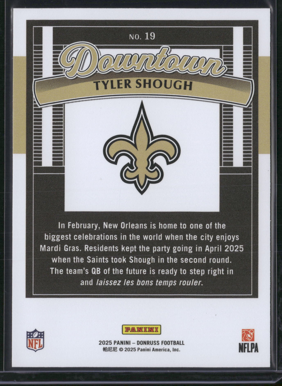 Tyler Shough 2025 Panini Donruss Downtown #19 RC