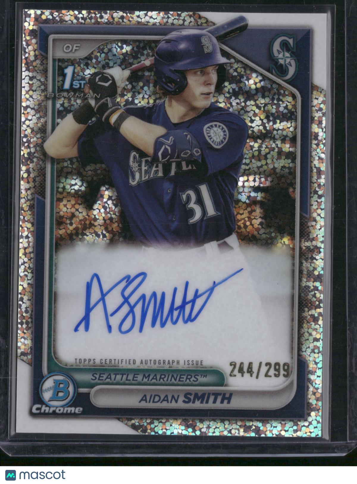 Aidan Smith 2024 Topps Bowman Chrome #CPA-ASM Speckle Refractor 1st Bowman