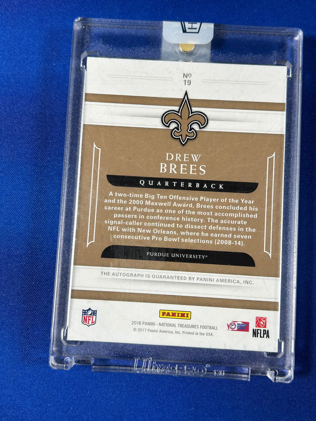 Drew Brees 2017 Panini National Treasures Collegiate Treasures #19