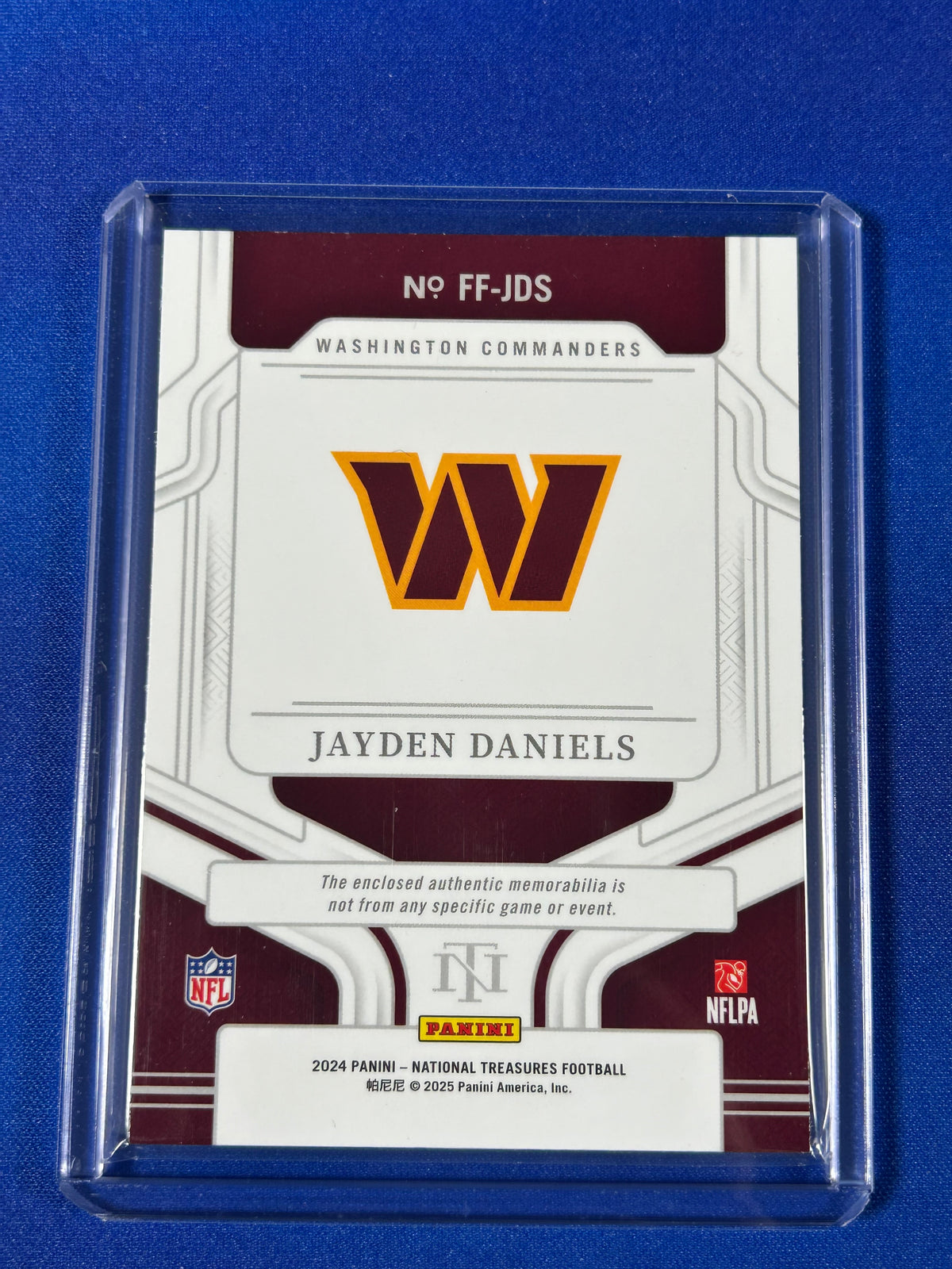 Jayden Daniels 2025 Panini National Treasures #FF-JDS /49 RC Memorabilia