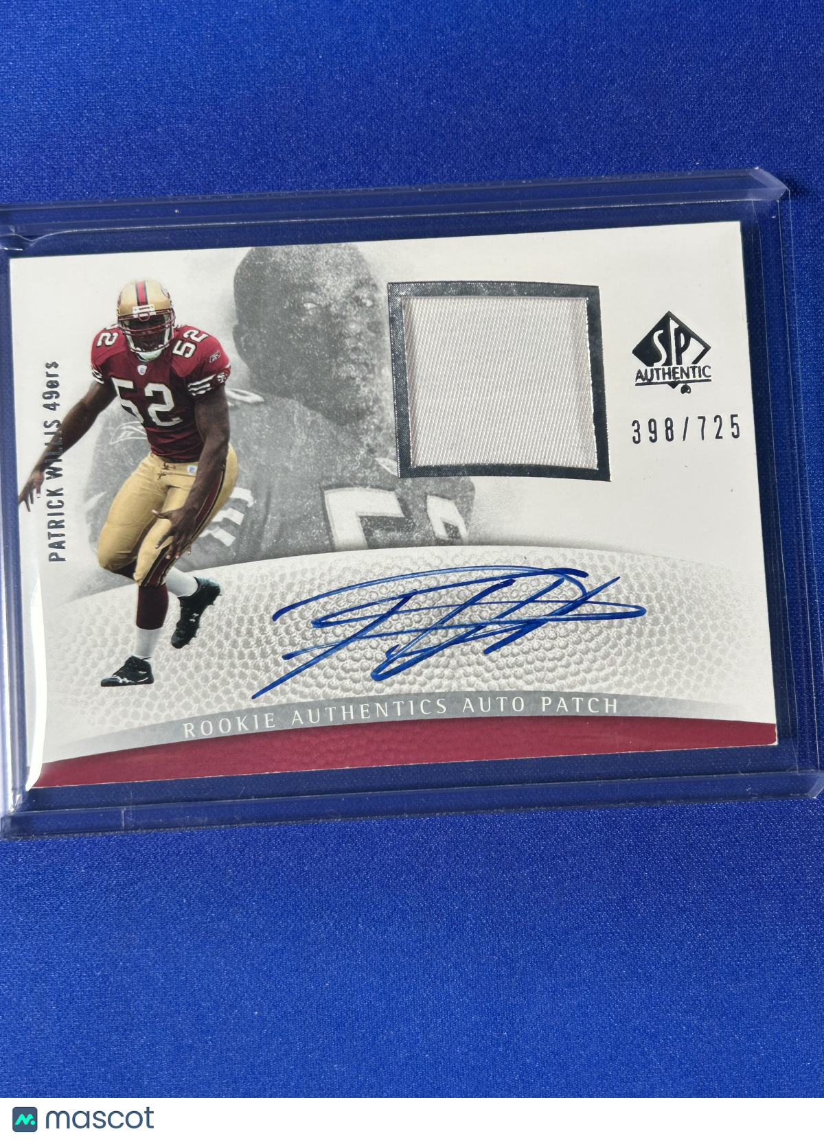Patrick Willis 2007 Upper Deck SP Authentic #283 /725 Autograph Patch