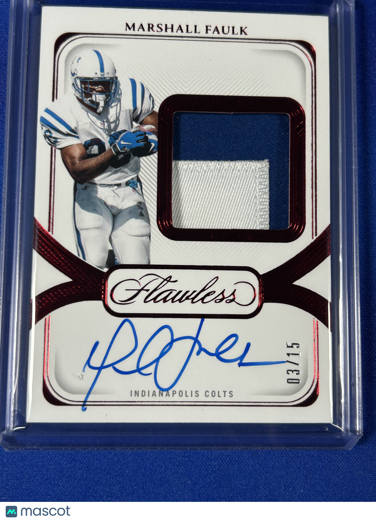 Marshall Faulk 2025 Panini Flawless Football #DPA-MFK /15 Patch Memorabilia