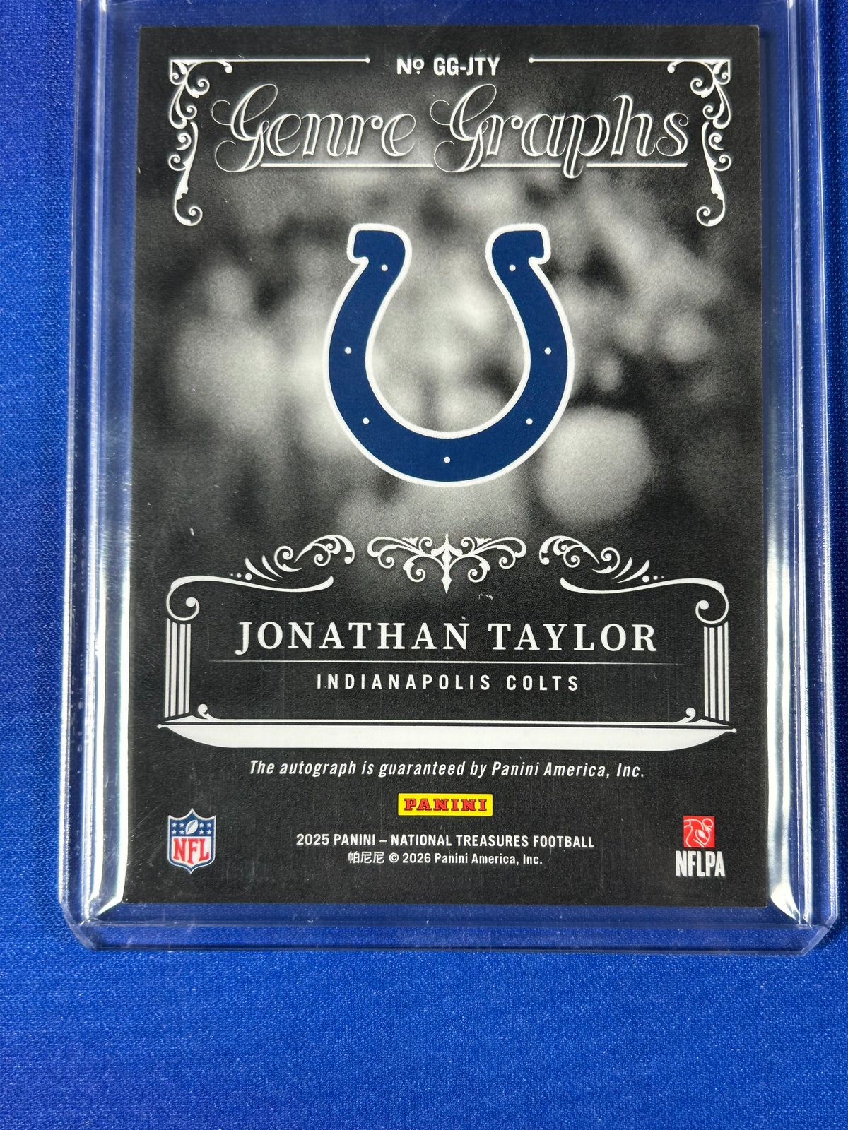 Jonathan Taylor 2026 Panini National Treasures Genre Graphs #GG-JTY /99