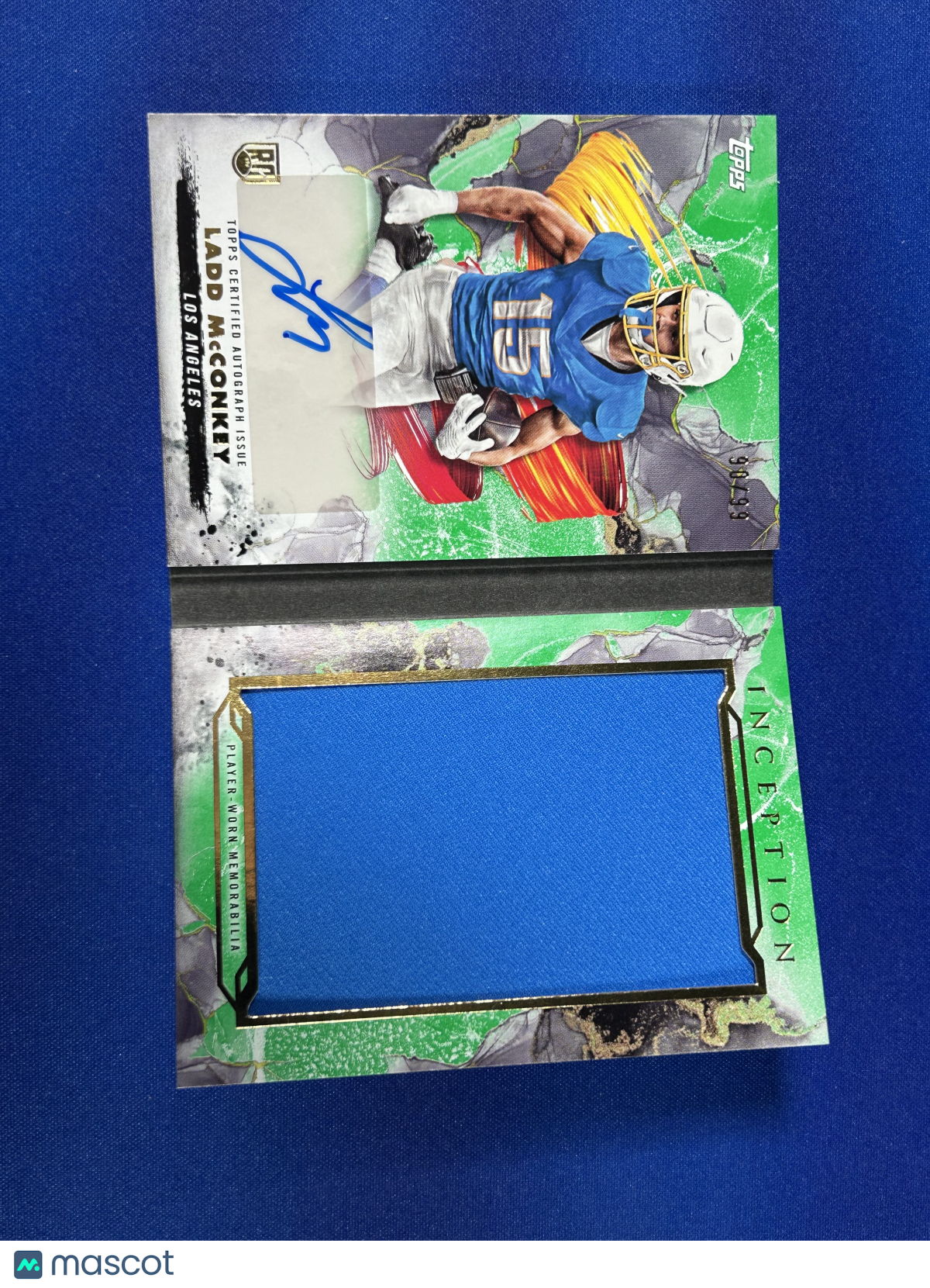 Ladd McConkey 2024 Topps Inception #ARBC-LM Green /99 Patch Memorabilia