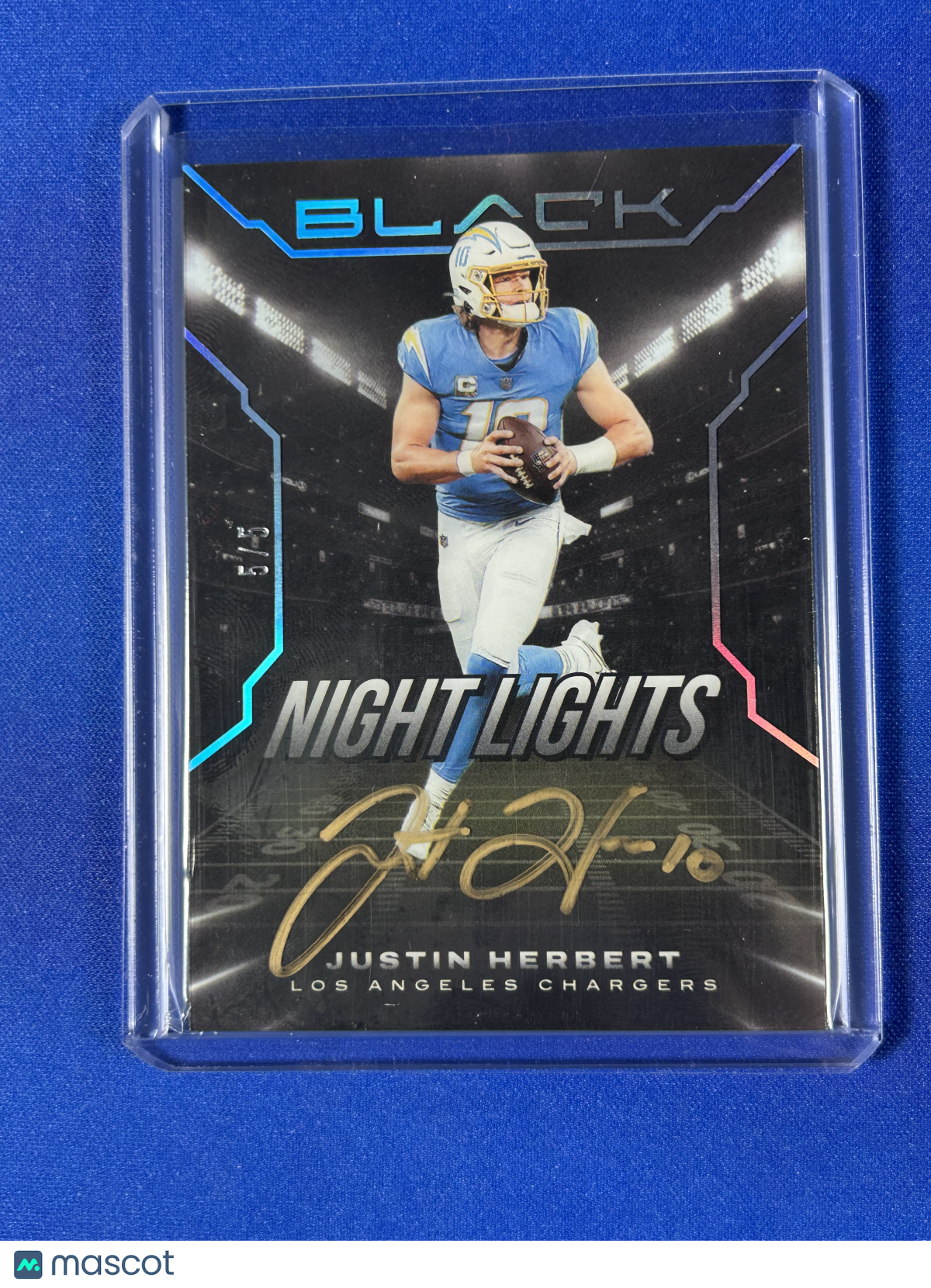 Justin Herbert 2022 Panini Black Night Lights #NLS-JHE