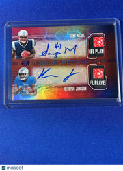 Sony Michel Kerryon Johnson 2018 Panini Illusions Rookie Reflection #RR-MJ Rookie Patch Autograph Dual Memorabilia Dual Autograph