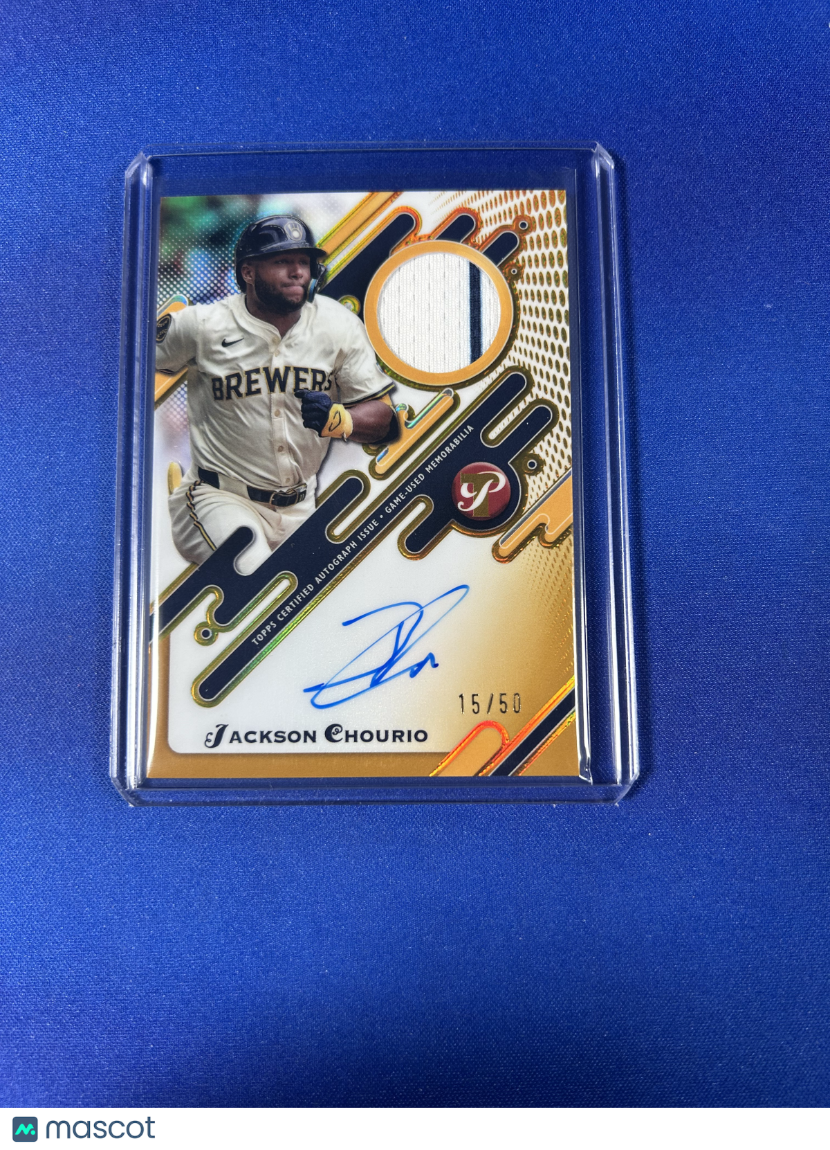 Jackson Chourio 2025 Topps Pristine #PPAR-JC /50 Pristine Pieces Autograph Relic
