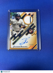 Jackson Chourio 2025 Topps Pristine #PPAR-JC /50 Pristine Pieces Autograph Relic