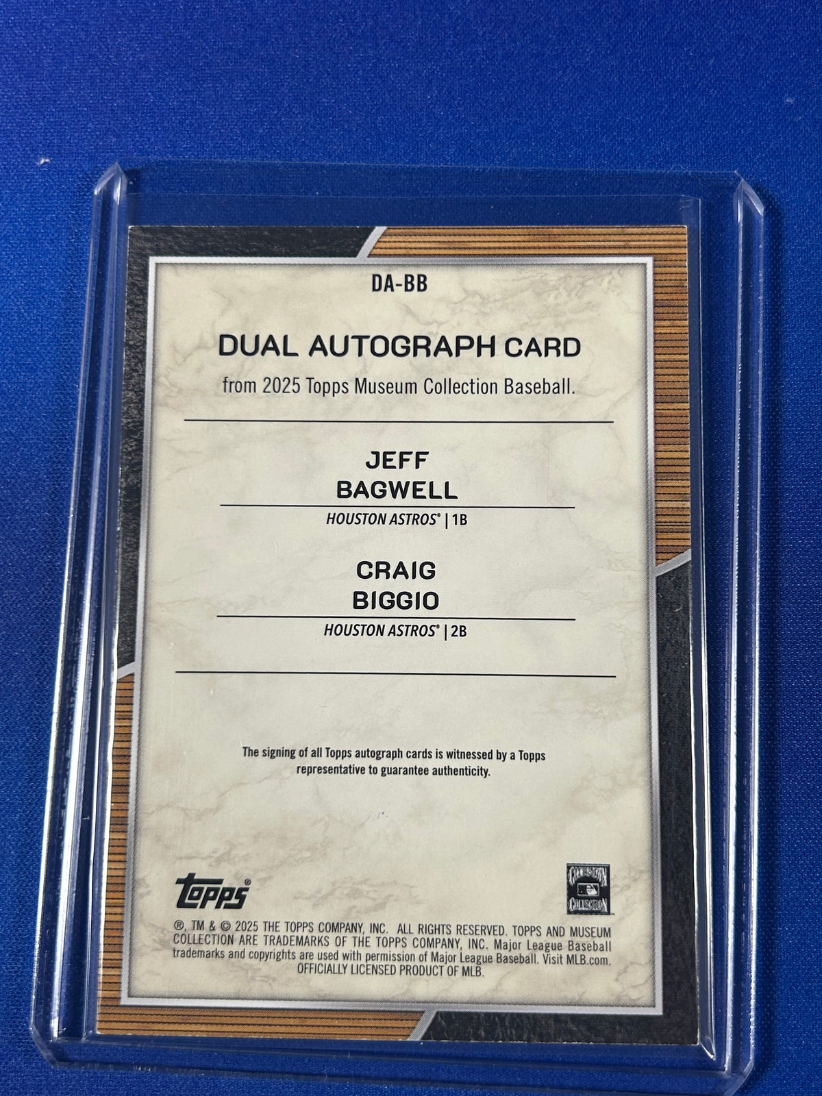 Craig Biggio Jeff Bagwell 2025 Topps Museum Collection #DA-BB /25