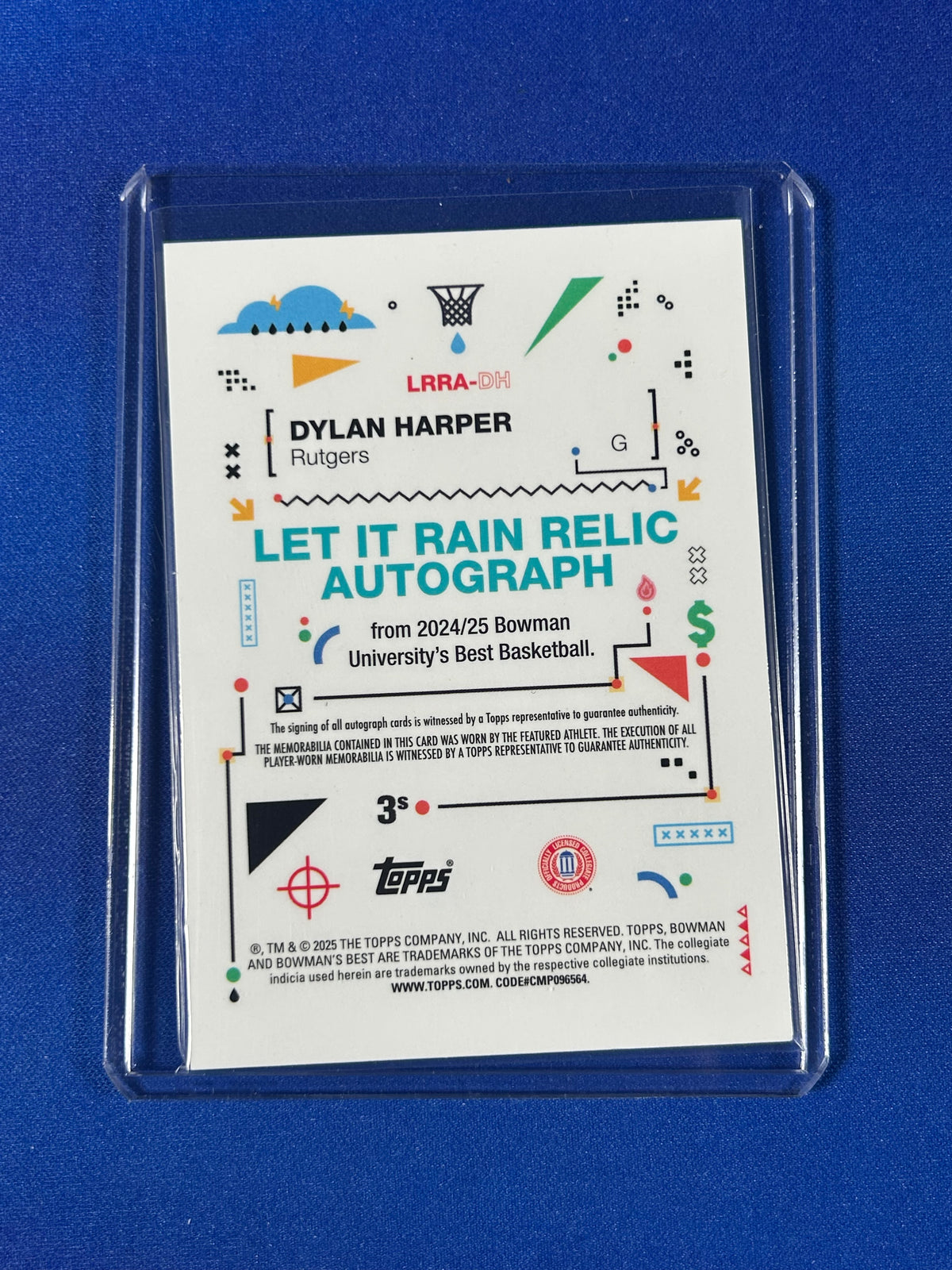 Dylan Harper 2025 Bowman University Best #LRRA-DH /50 Autograph Relic Memorabilia