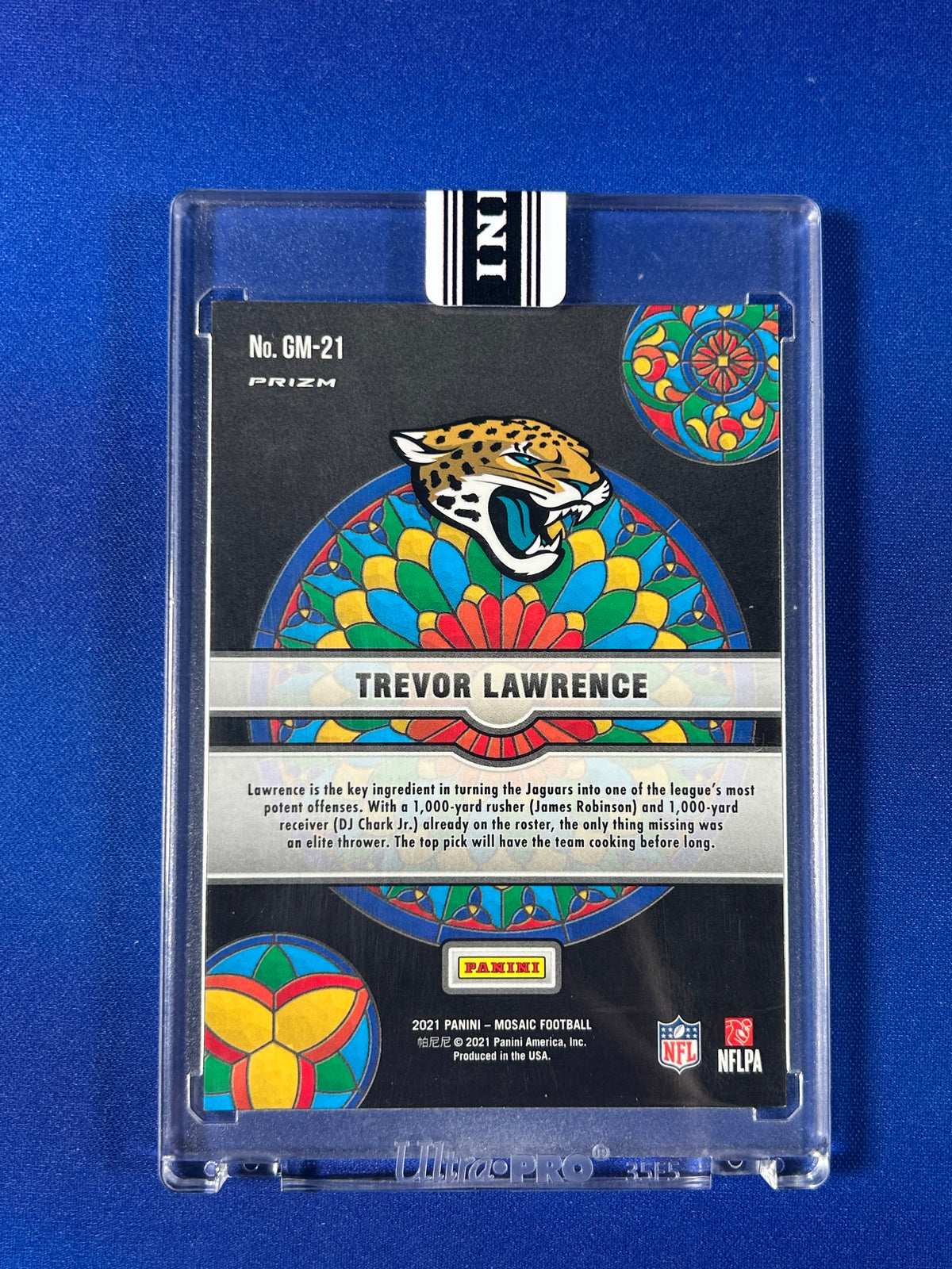 Trevor Lawrence 2021 Panini Mosaic #GM-21 Stained Glass RC