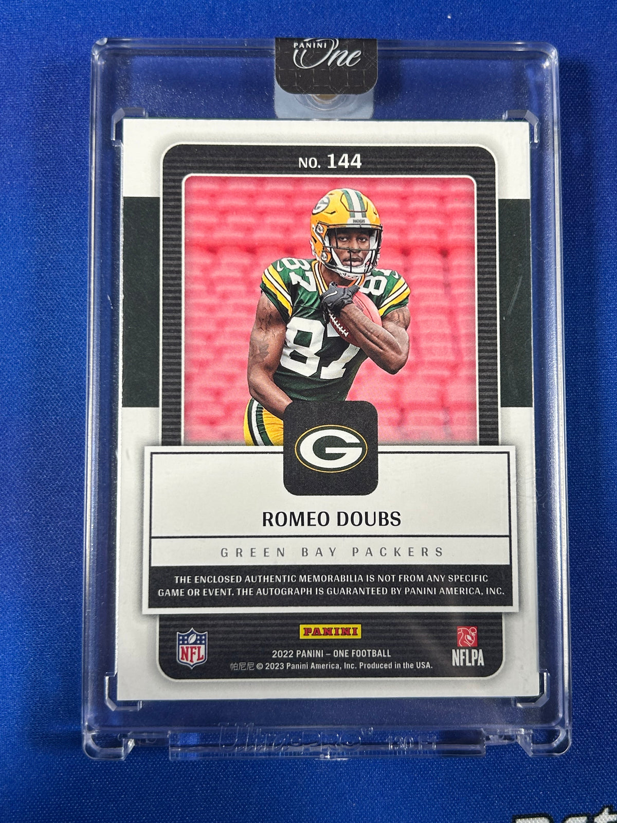 Romeo Doubs 2023 Panini One #144 Patch RC Memorabilia
