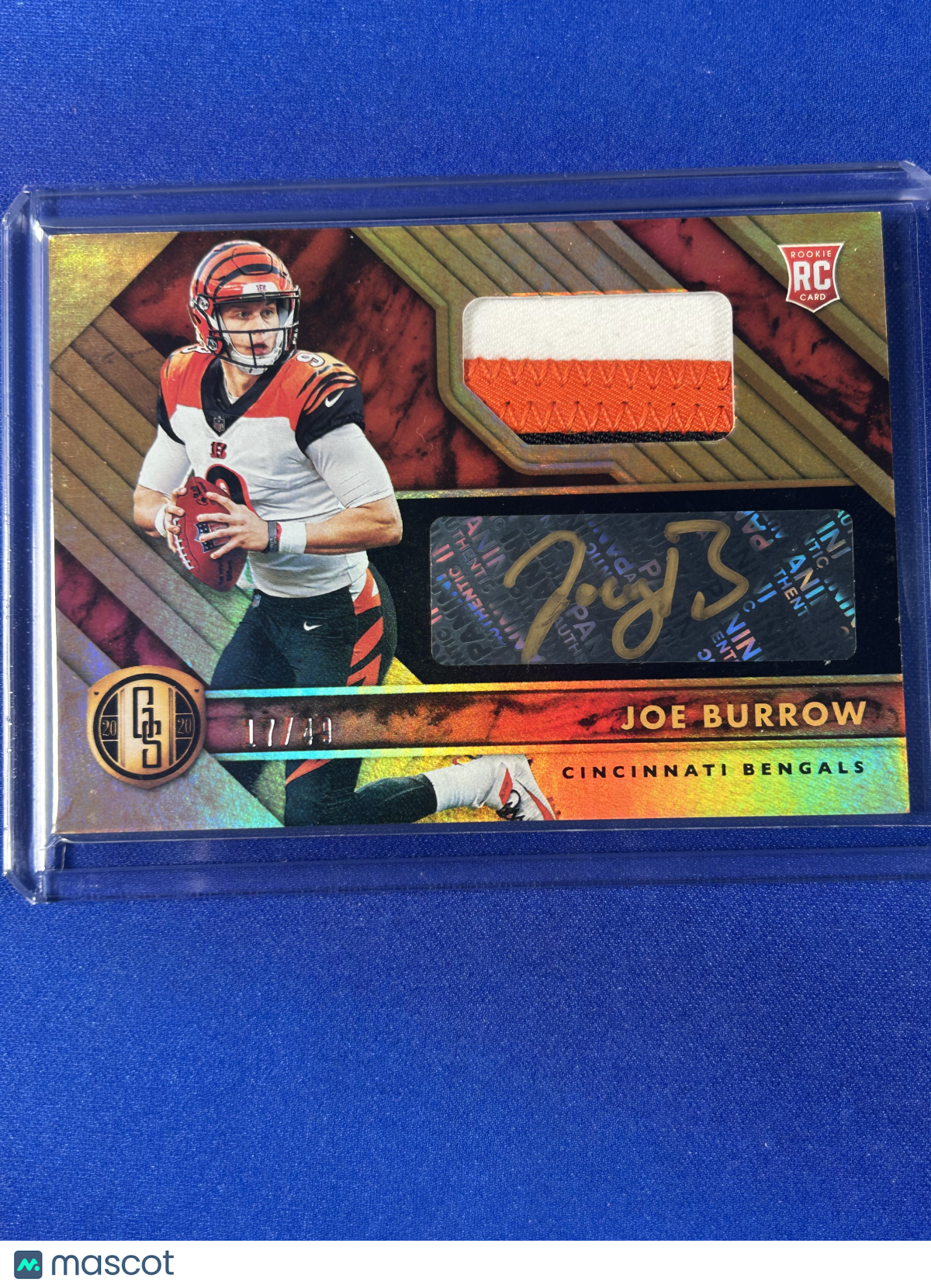 Joe Burrow 2020 Panini Gold Standard #201 Autograph Patch RC