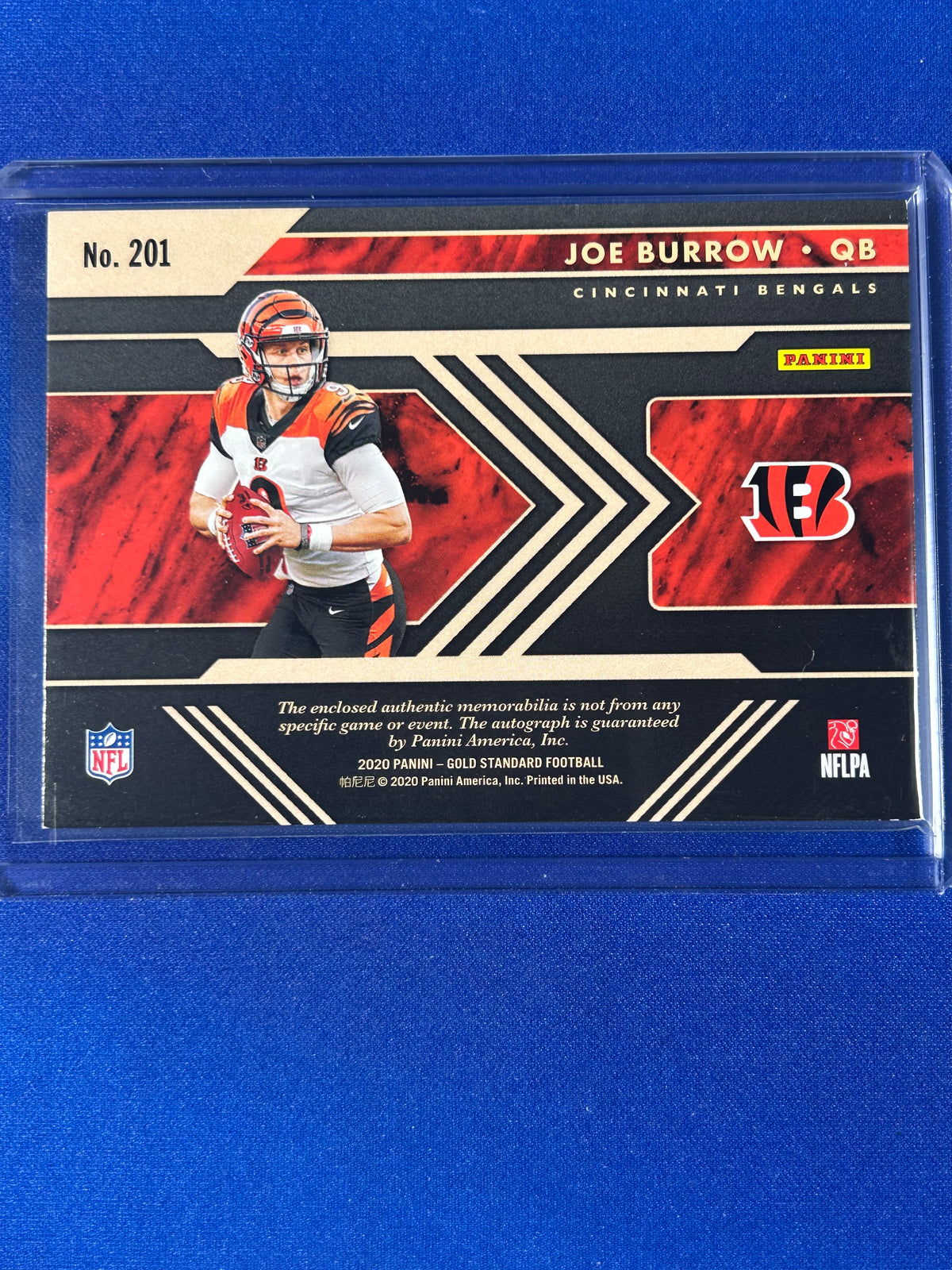 Joe Burrow 2020 Panini Gold Standard #201 Autograph Patch RC