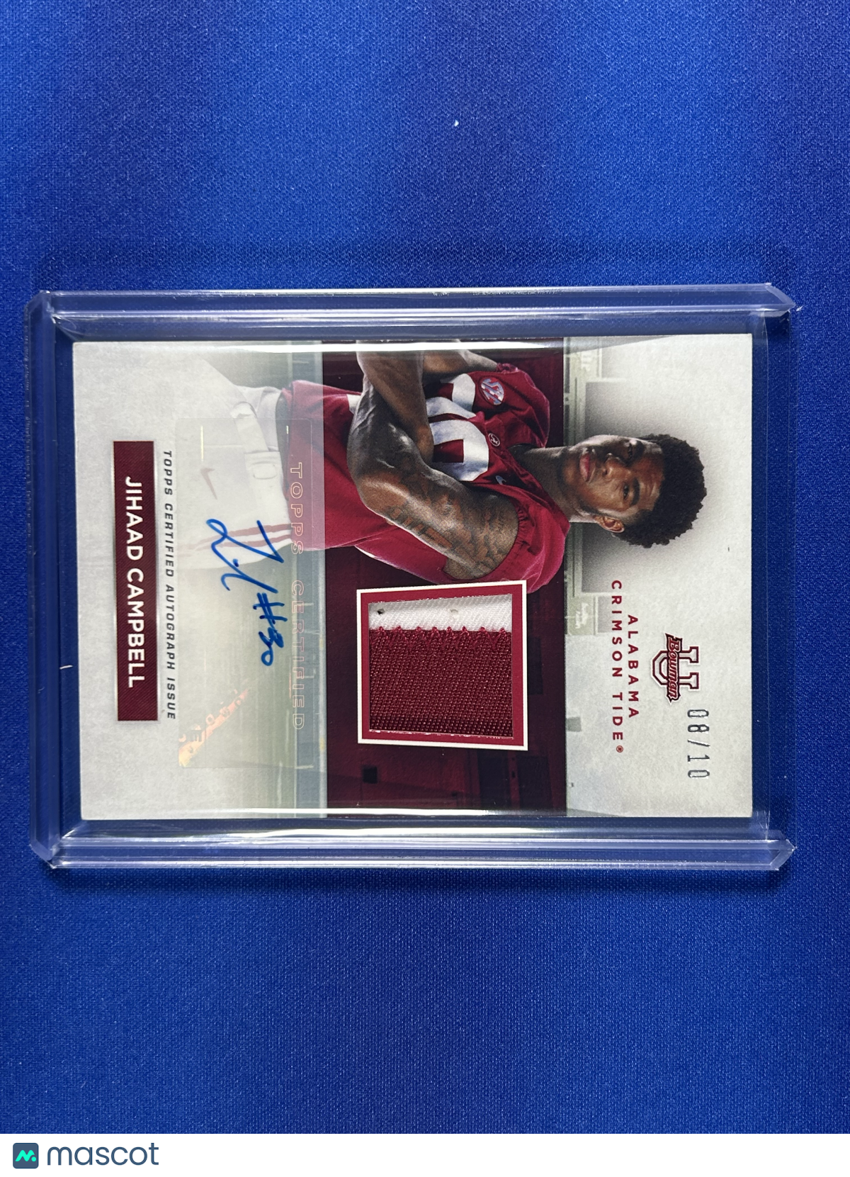Jihaad Campbell 2023 Bowman University Alabama Football #RC-JC /10 Autograph Relic
