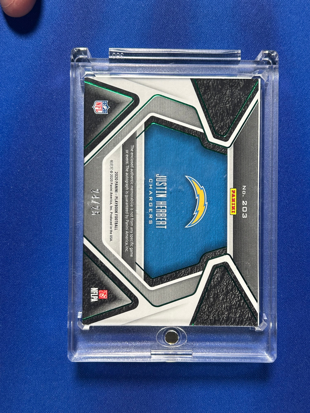 Justin Herbert 2020 Panini Playbook #203 Memorabilia