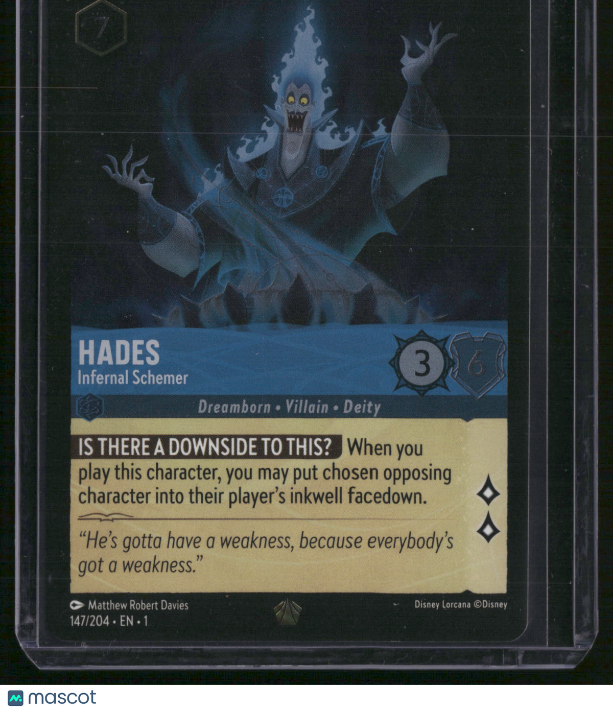 2023 Disney Lorcana The First Chapter Hades Villain Dreamborn Deity Infernal Schemer