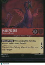 2023 Disney Lorcana The First Chapter Maleficent Dragon Villain Storyborn