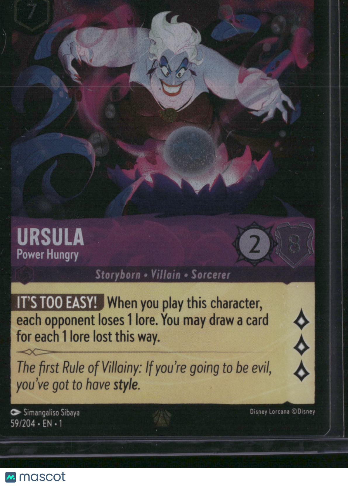 2023 Disney Lorcana The First Chapter Ursula Villain Sorcerer Storyborn