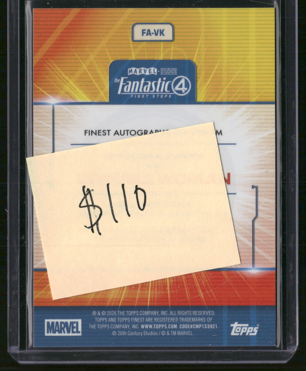 2026 Topps Finest Marvel Vanessa Kirby 30/75 #FA-VK