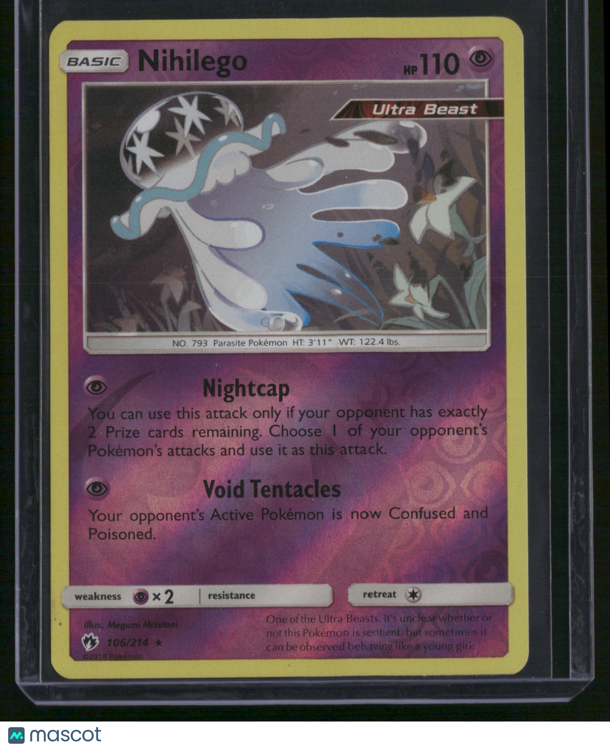 2018 Lost Thunder Nihilego Reverse Holo Rare #106/214
