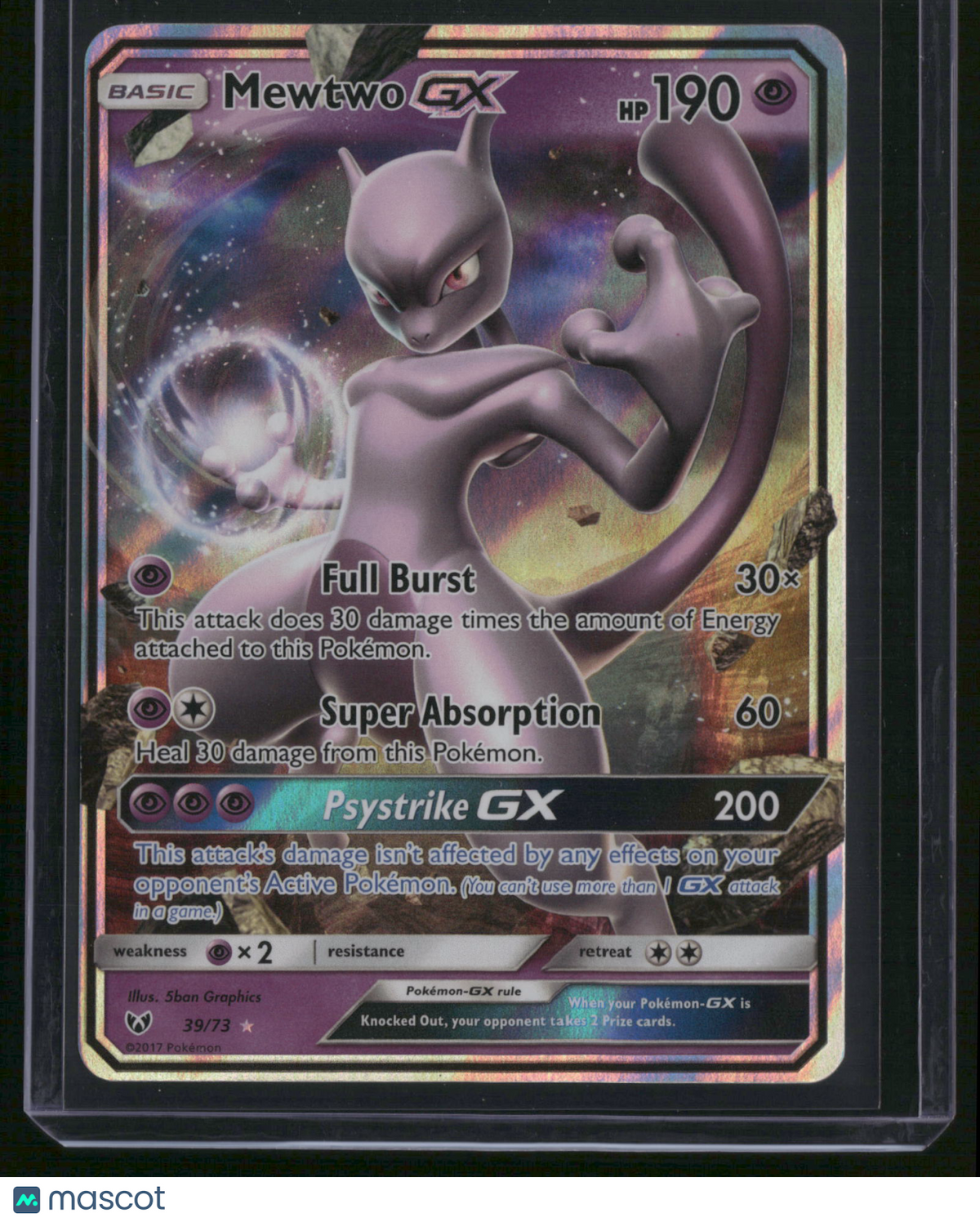2017 Shining Legends Mewtwo GX Holo Rare #39/73