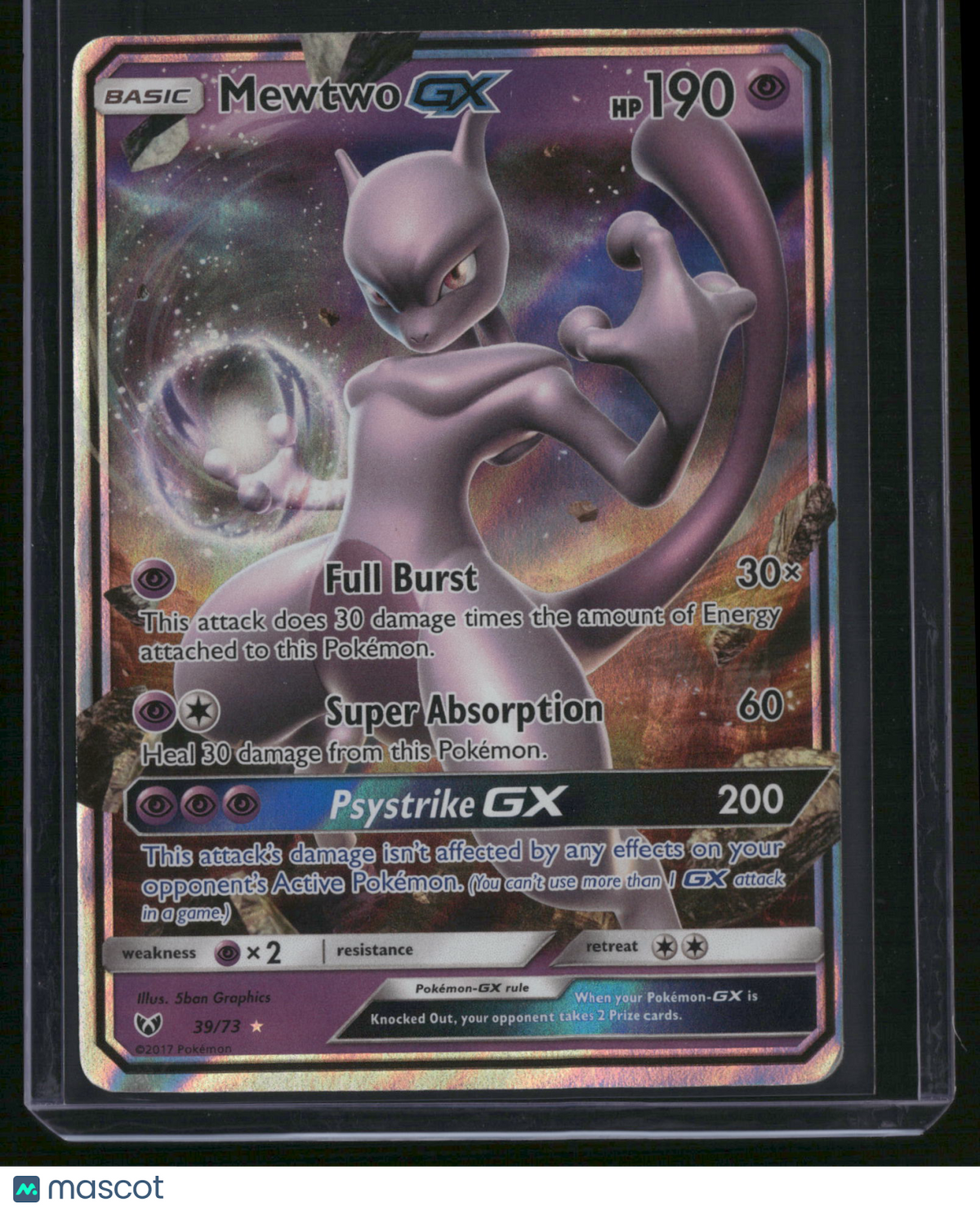 2017 Shining Legends Mewtwo GX Holo Rare #39/73