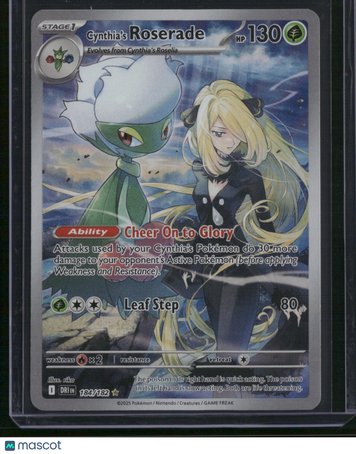 2025 Destined Rivals Cynthia's Roserade Holo Secret Rare #184/182