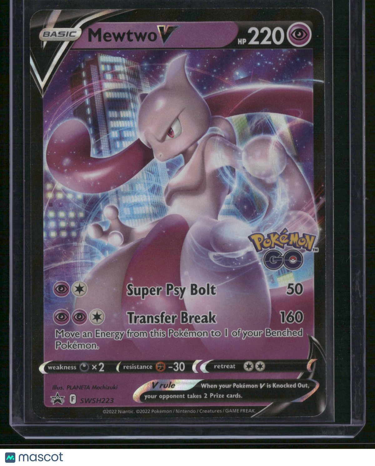 2022 GO Mewtwo V Holo Black Star Promo FA #SWSH223