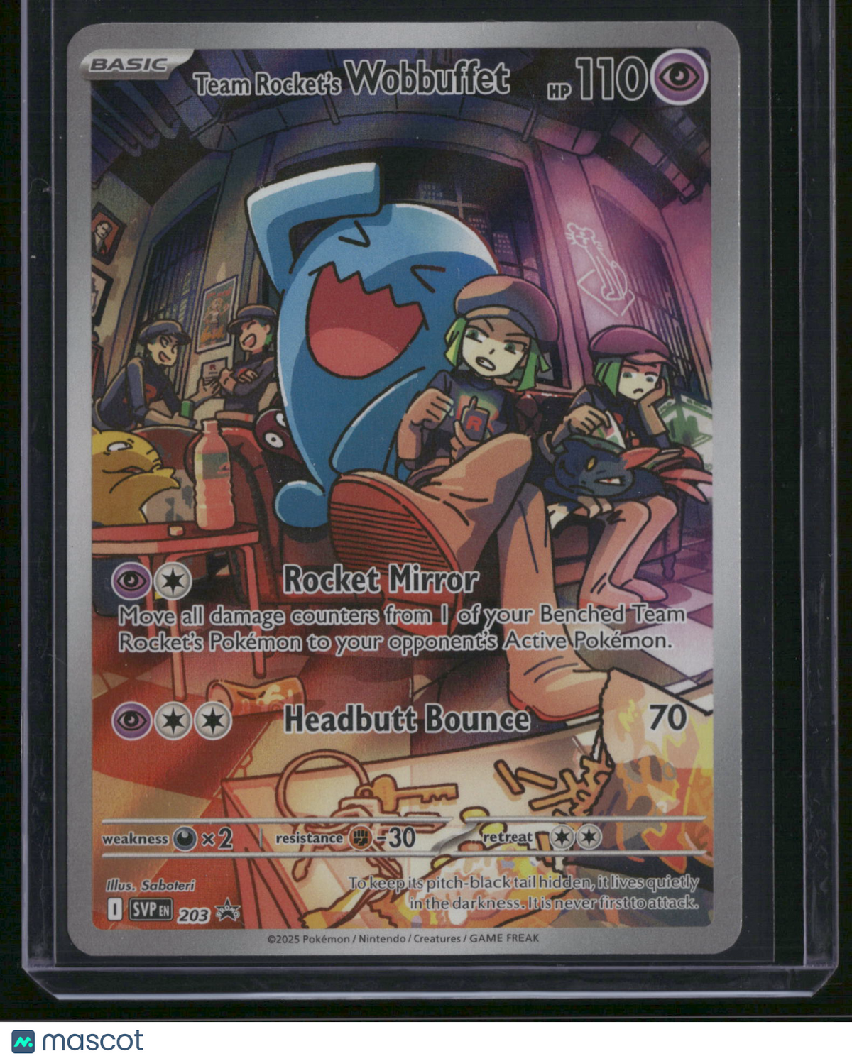 Scarlet & Violet Team Rocket's Wobbuffet Holo Black Star Promo FA #SVP EN 203